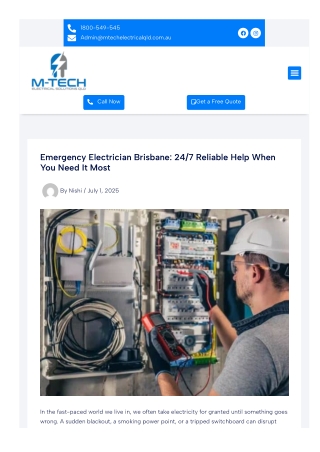 Emergency Electrician Brisbane