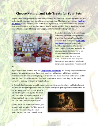 Choose Natural and Safe Treats for Your Pets