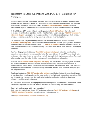 Transform In-Store Operations with POS ERP Solutions for Retailers