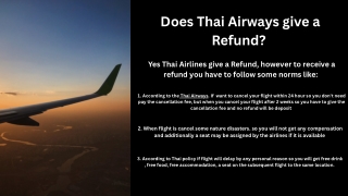 Does Thai Airways give a Refund