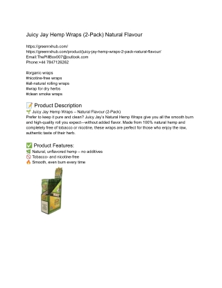 Juicy Jay Hemp Wraps (2-Pack) Natural Flavour