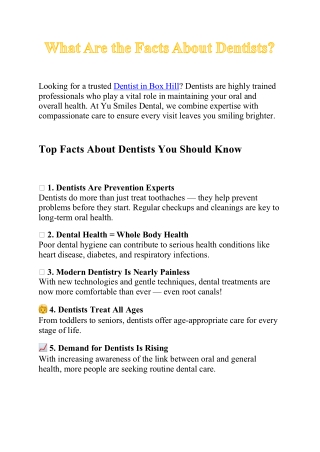 What Are the Facts About Dentists