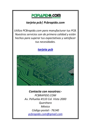 tarjeta pcb| Pcbrapido.com