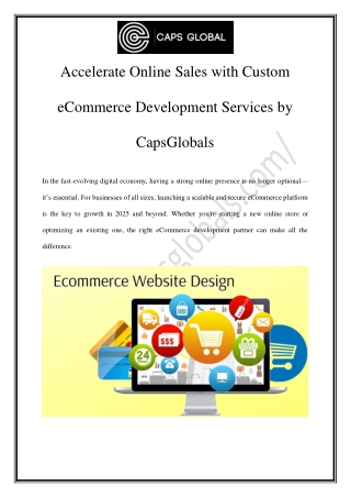 Best Ecommerce Development in Delhi | Caps Global