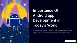 Importance Of Android app Development in Businesses in Today’s World