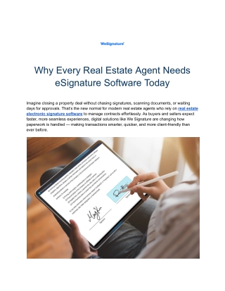 Why Every Real Estate Agent Needs eSignature Software Today