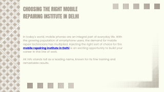 Choosing the Right Mobile Repairing Institute in Delhi