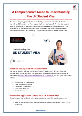 A Comprehensive Guide to Understanding the UK Student Visa