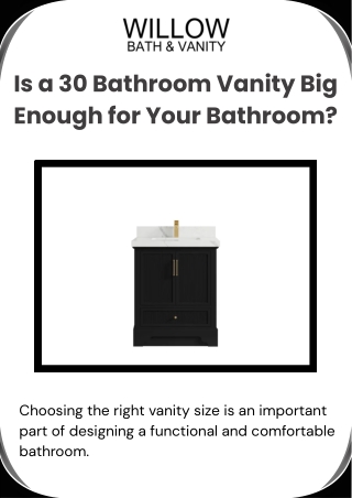 Is a 30 Bathroom Vanity Big Enough for Your Bathroom?