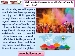 From India to the World How We Export Eco-Friendly Holi Colours Globally