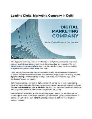 best digital marketing company  in delhi