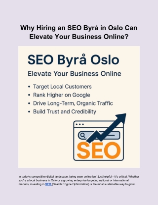 Why Hiring an SEO Byrå in Oslo Can Elevate Your Business Online?