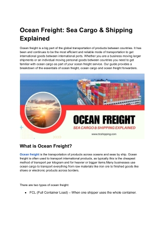 Ocean Freight_ Sea Cargo & Shipping Explained