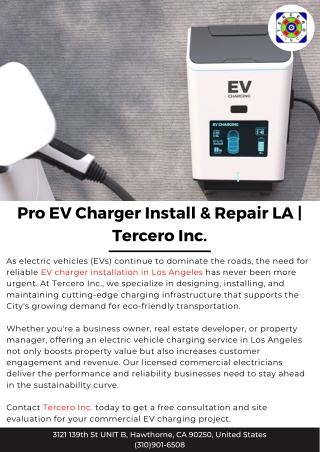 Pro EV Charger Install & Repair LA | Tercero Inc.