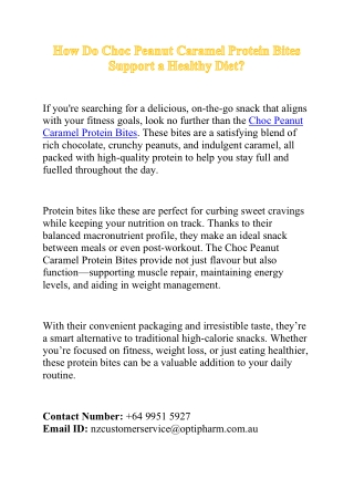 How Do Choc Peanut Caramel Protein Bites Support a Healthy Diet