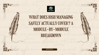 What Does IOSH Managing Safely Actually Cover A Module-by-Module Breakdown