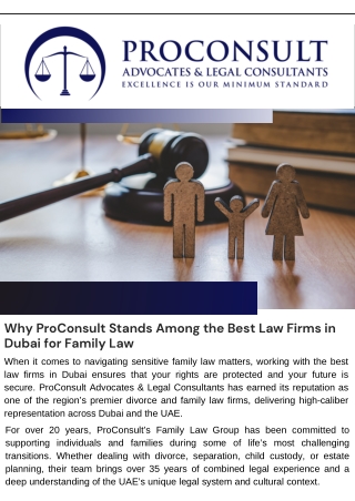 Why ProConsult Stands Among the Best Law Firms in Dubai for Family Law