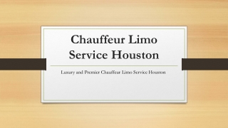 Luxury and Premier Chauffeur Limo Service Houston