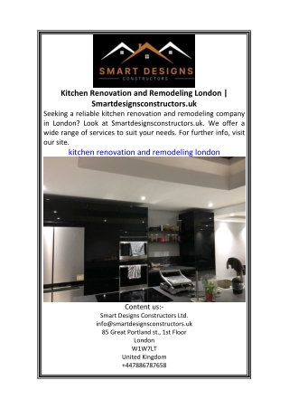 Kitchen Renovation and Remodeling London  Smartdesignsconstructors.uk