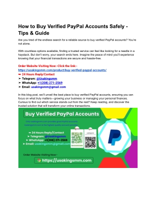 How to Buy Verified PayPal Accounts Safely - Tips & Guide