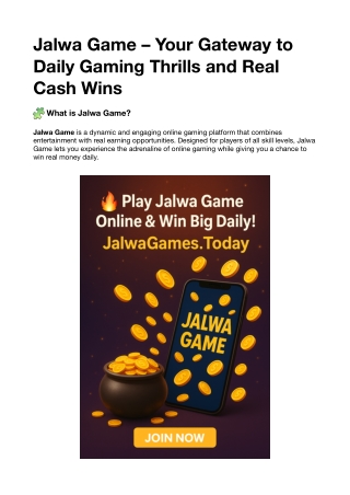 Jalwa Game - Play Online and Win Real Cash Daily | JalwaGames.Today