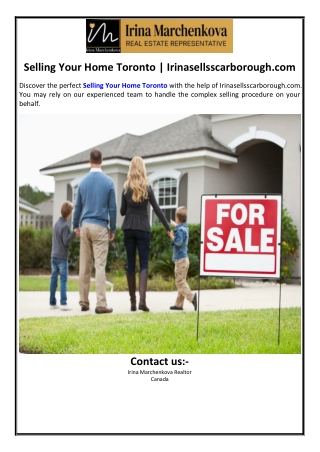 Selling Your Home Toronto | Irinasellsscarborough.com