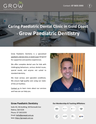Caring Paediatric Dental Clinic in Gold Coast - Grow Paediatric Dentistry