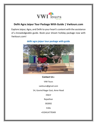 Delhi Agra Jaipur Tour Package With Guide  Vwitours