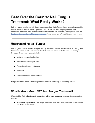 Best Over the Counter Nail Fungus Treatment_ What Really Works