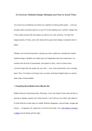 10 Common Website Design Mistakes and How to Avoid