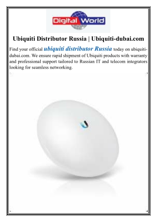 Ubiquiti Distributor Russia  Ubiquiti-dubai