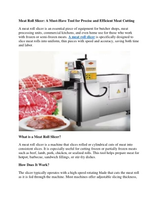 Meat Roll Slicer A Must-Have Tool for Precise and Efficient Meat Cutting