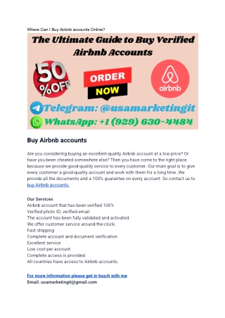 Where Can I Buy Airbnb accounts Online_