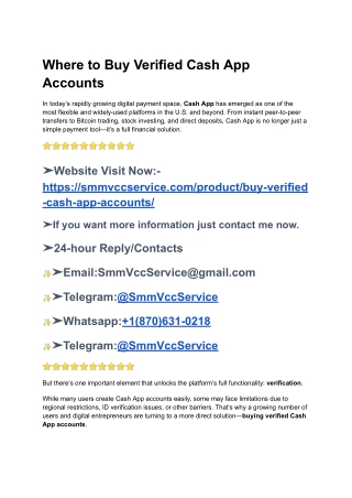 Where to Buy Verified Cash App Accounts