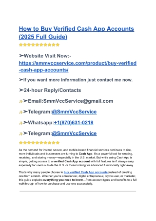 How to Buy Verified Cash App Accounts (2025 Full Guide)
