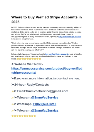 Where to Buy Verified Stripe Accounts in 2025_