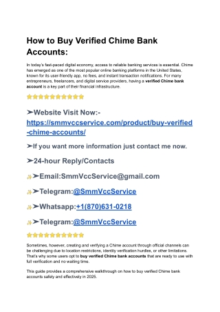 How to Buy Verified Chime Bank Accounts_