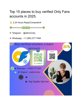 Top 15 places to buy verified Only Fans accounts in 2025.