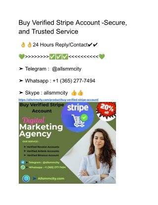 Buy Verified Stripe Account -Secure, and Trusted Service