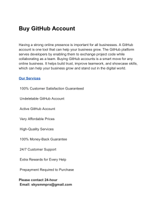 Buy GitHub Accounts – Verified, Aged, and Ready for Development or Business