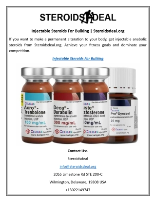 Injectable Steroids For Bulking Steroidsdeal.org