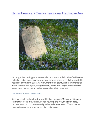 Eternal Elegance 7 Creative Headstones That Inspire Awe