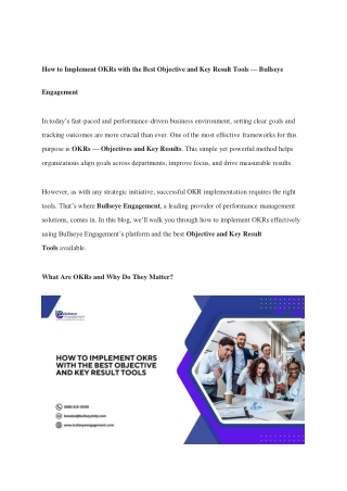 How to Implement OKRs with the Best Objective and Key Result Tools — Bullseye Engagement