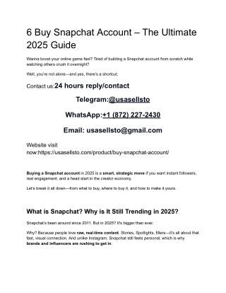 Top 10 Websites to Buy Snapchat Accounts in 2025 Safe & Verified