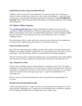non-stick bbq grill mesh mat