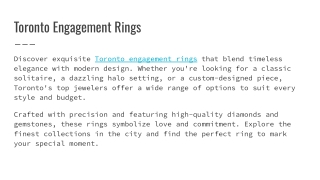 Toronto Engagement Rings
