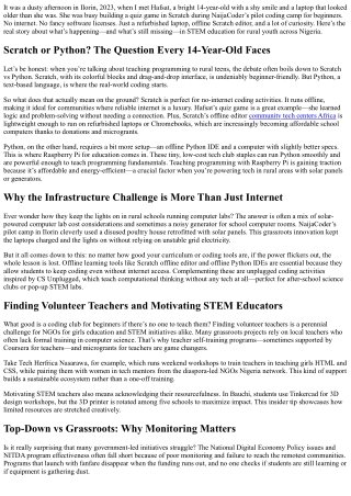 Python vs Scratch for 14 Year Olds: Bridging the Digital Divide with STEM Educat