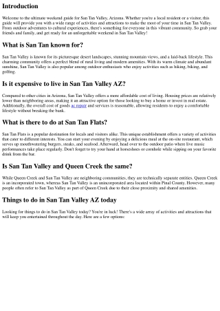 The Ultimate Weekend Guide: Things to Do in San Tan Valley