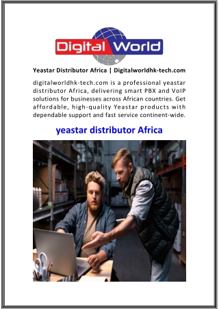 Yeastar Distributor Africa  Digitalworldhk-tech.com