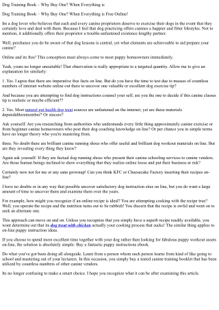 Dog working towards booklet why purchase one when every thing is